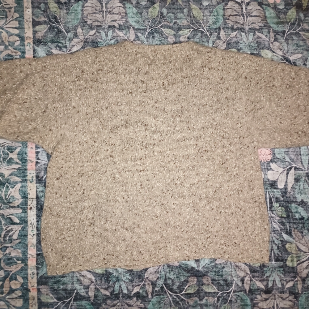 Vintage Bass Co Mens Chunky Knit Wool Grandpa Sweater XL Tan Forest Outdoor - Picture 7 of 11